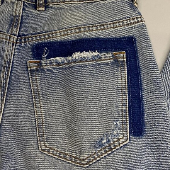 Ser.O.Ya Women's Heidi Patchwork Straight-Leg Jeans – Size 25 – Coastline Blue - Picture 8 of 13